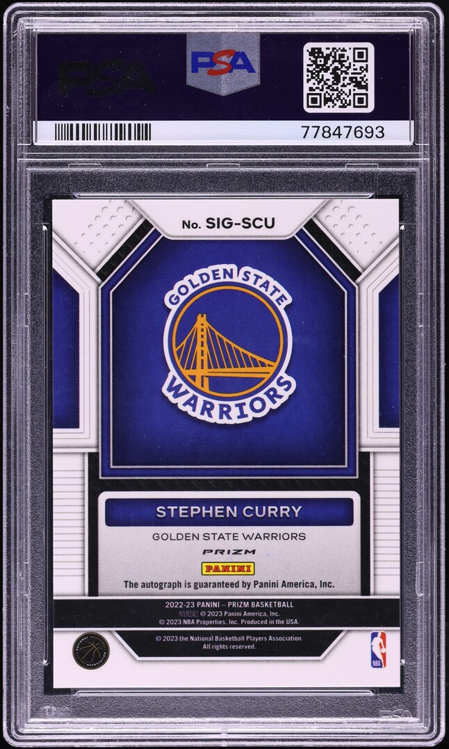 2022 Panini Prizm Choice Stephen Curry AUTO #SIGSCU PSA 10 GEM MINT