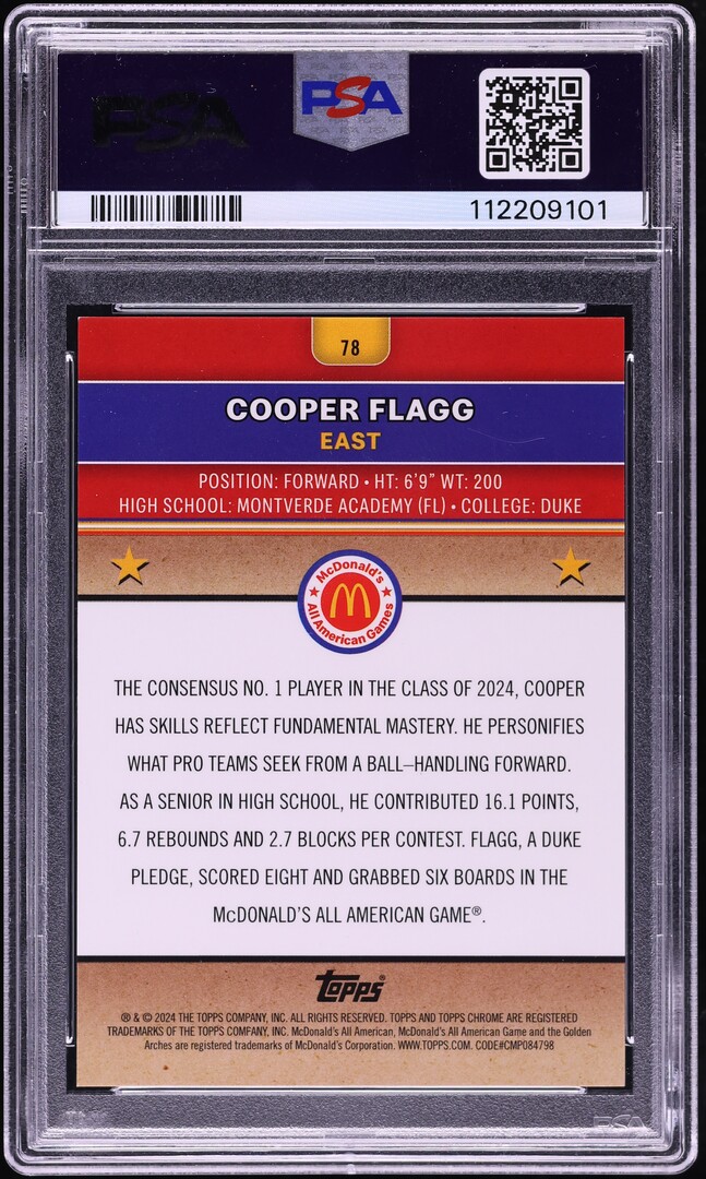 2024 Topps Chrome McDonald's American Tie-Dye Raywave Cooper Flagg