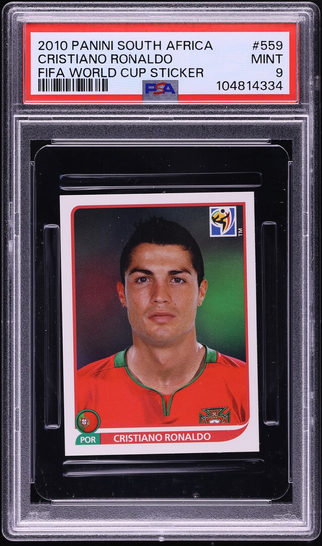 2010 Panini FIFA World Cup Sticker South Africa Cristiano Ronaldo #559 PSA 9