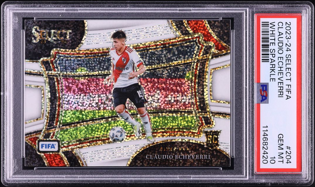 2023 Select Field Level FIFA White Sparkle Claudio Echeverri ROOKIE #204 PSA 10