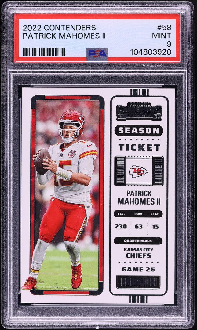 2022 Panini Contenders Patrick Mahomes II #58 PSA 9 MINT