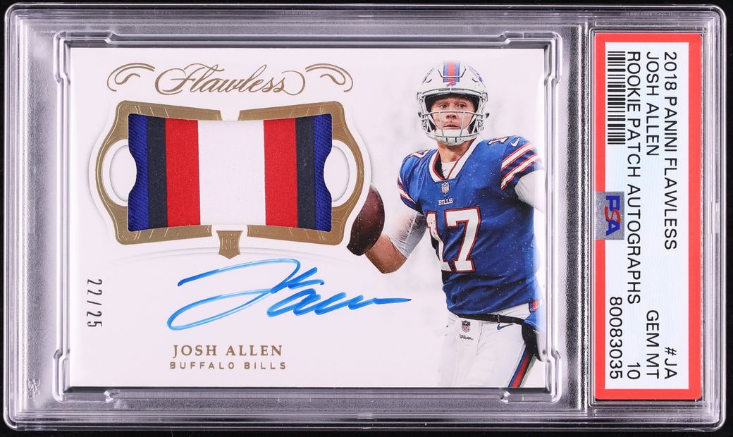 2018 Panini Flawless Josh Allen ROOKIE PATCH AUTO /25 #RPA-JA PSA 10 GEM MINT