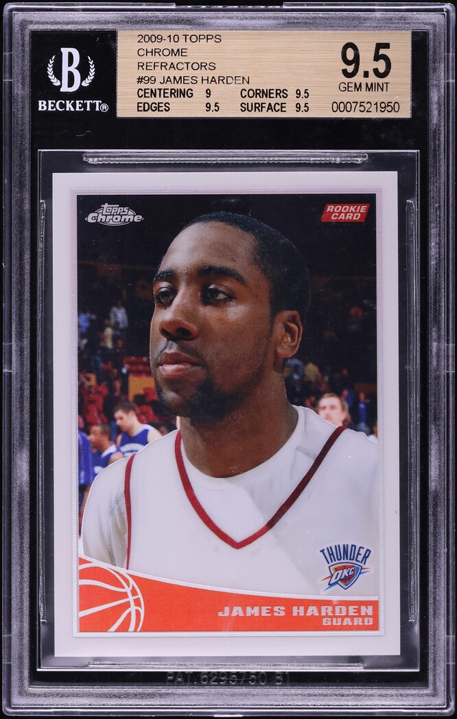 2009 Topps Chrome Refractor James Harden ROOKIE /500 #99 BGS 9.5 GEM MINT