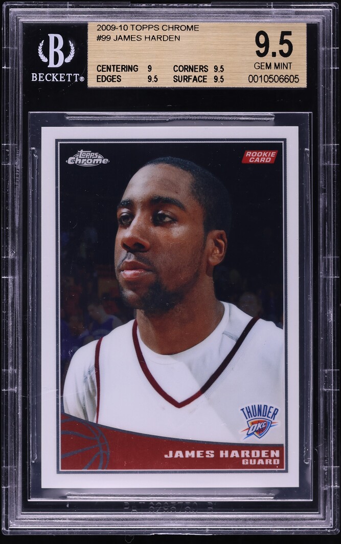 2009 Topps Chrome James Harden ROOKIE /999 #99 BGS 9.5 GEM MINT