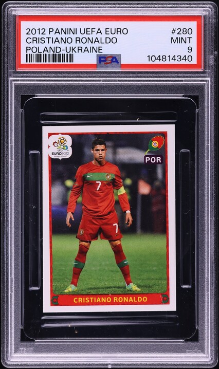 2012 Panini UEFA Euro Cristiano Ronaldo #280 PSA 9 MINT on