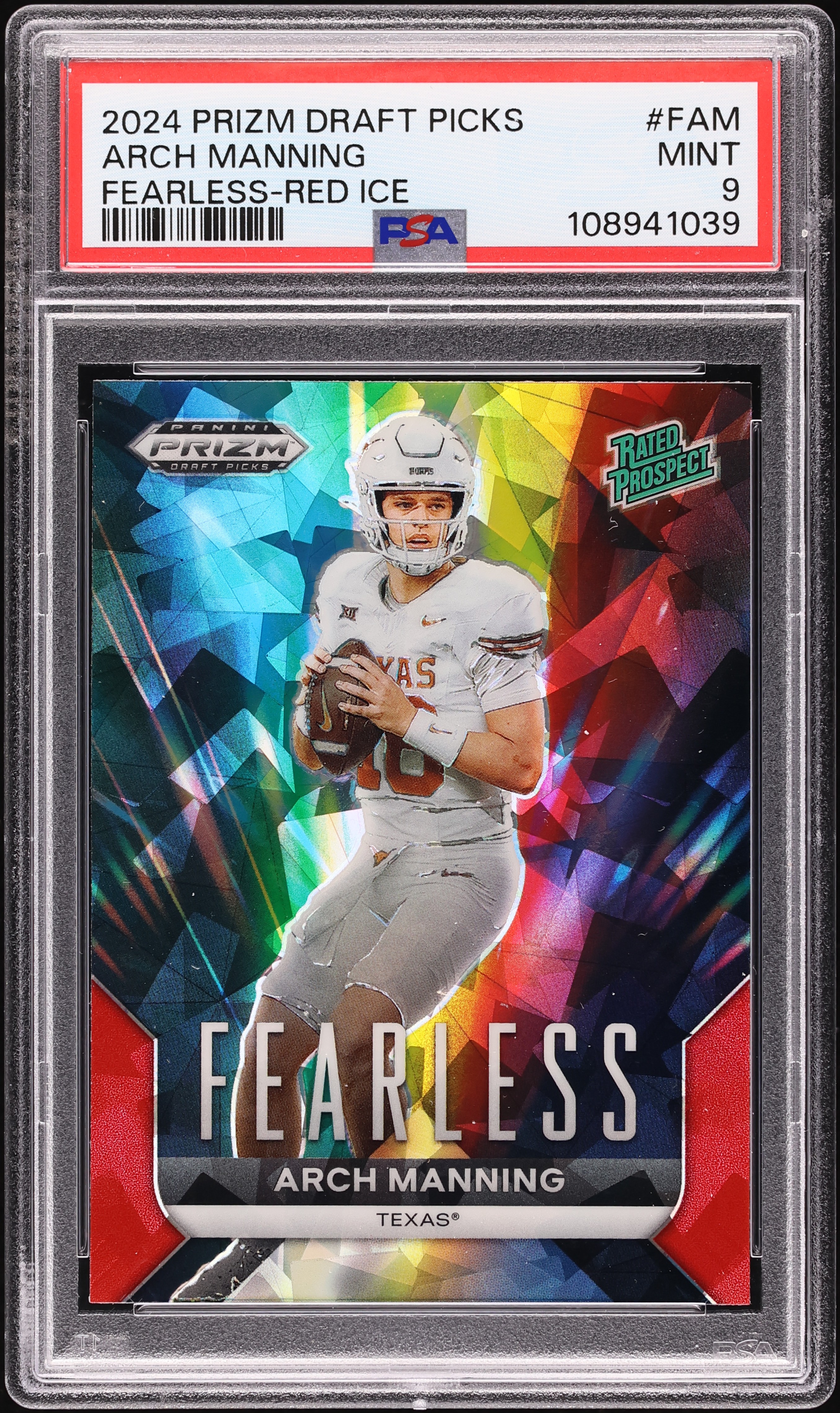 Arch Manning Donruss Optic Panini Prizm Auto PSA 9