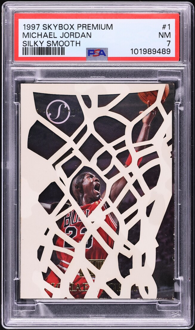 1997 Skybox Premium Silky Smooth Michael Jordan #1 PSA 7 NRMT