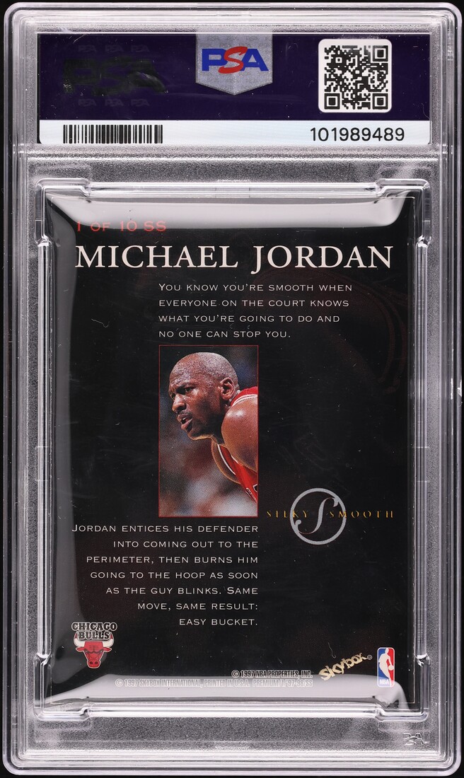 1997 Skybox Premium Silky Smooth Michael Jordan #1 PSA 7 NRMT