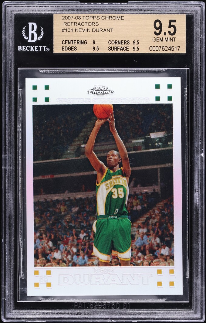 2007 Topps Chrome Refractor Kevin Durant ROOKIE /1499 #131 BGS 9.5