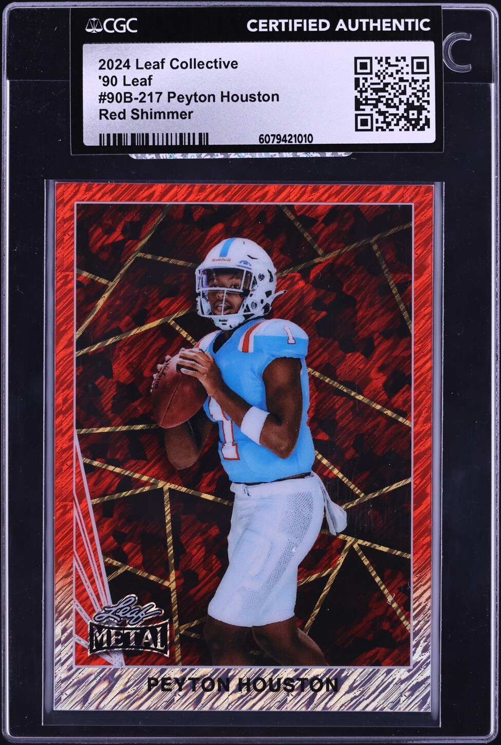 2024 Leaf Collective '90 Red Shimmer Peyton Houston ROOKIE 1/5 #90B-217 CGC AUTH