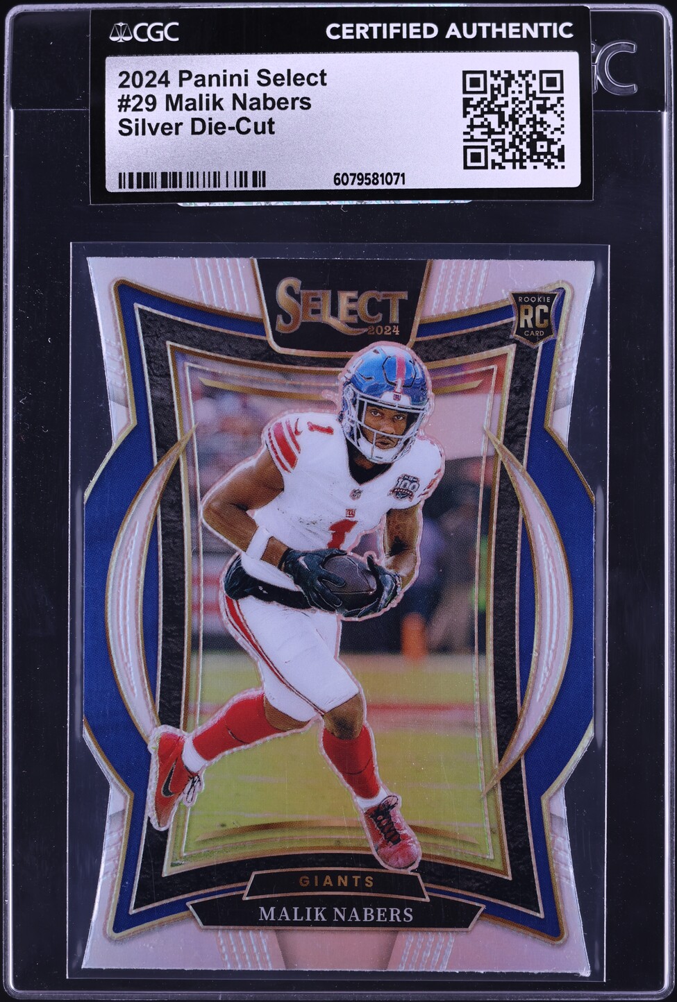 2024 Select Concourse Prizm Silver Die-Cut Malik Nabers ROOKIE #29 CGC AUTH