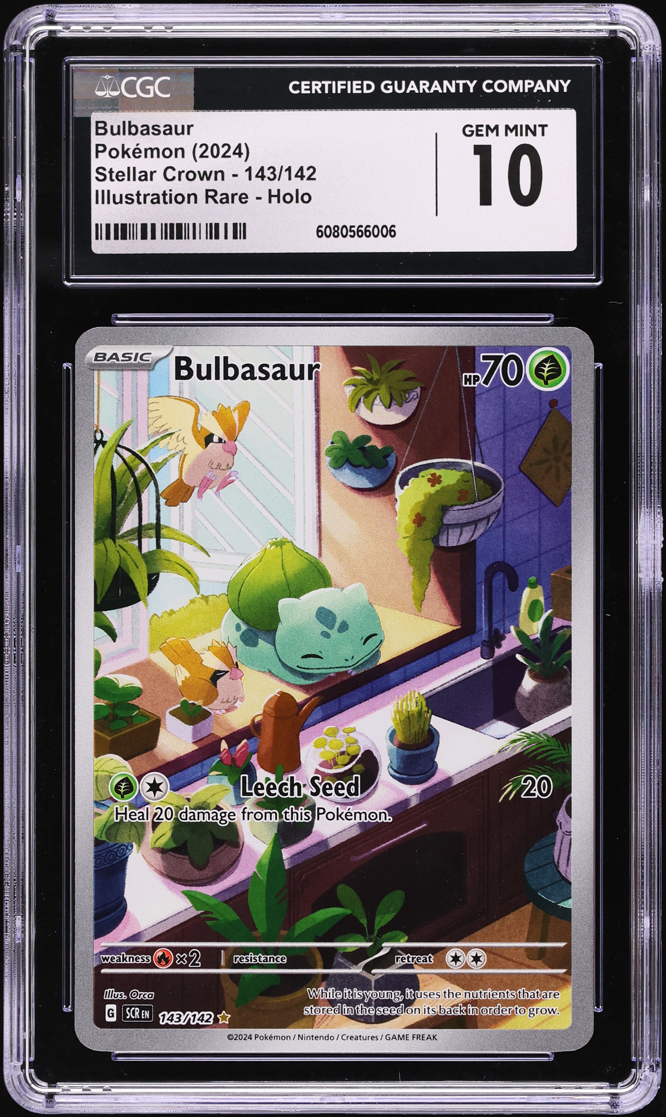 2024 Pokemon Scarlet & Violet Stellar Crown IR Bulbasaur #143 CGC