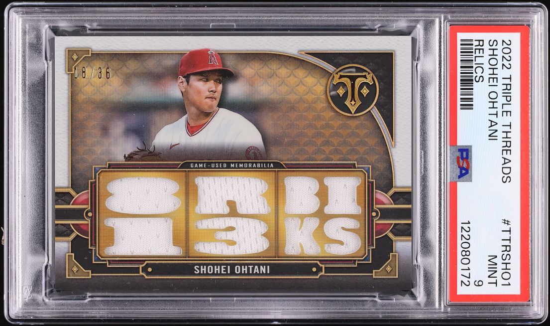2022 Topps Triple Threads Shohei Ohtani GAME-USED PATCH /36 #TTRSHO1 PSA 9 MINT