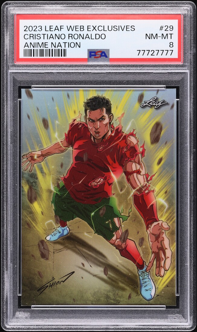 2023 Leaf Web Exclusives Anime Nation Cristiano Ronaldo #29 PSA 8