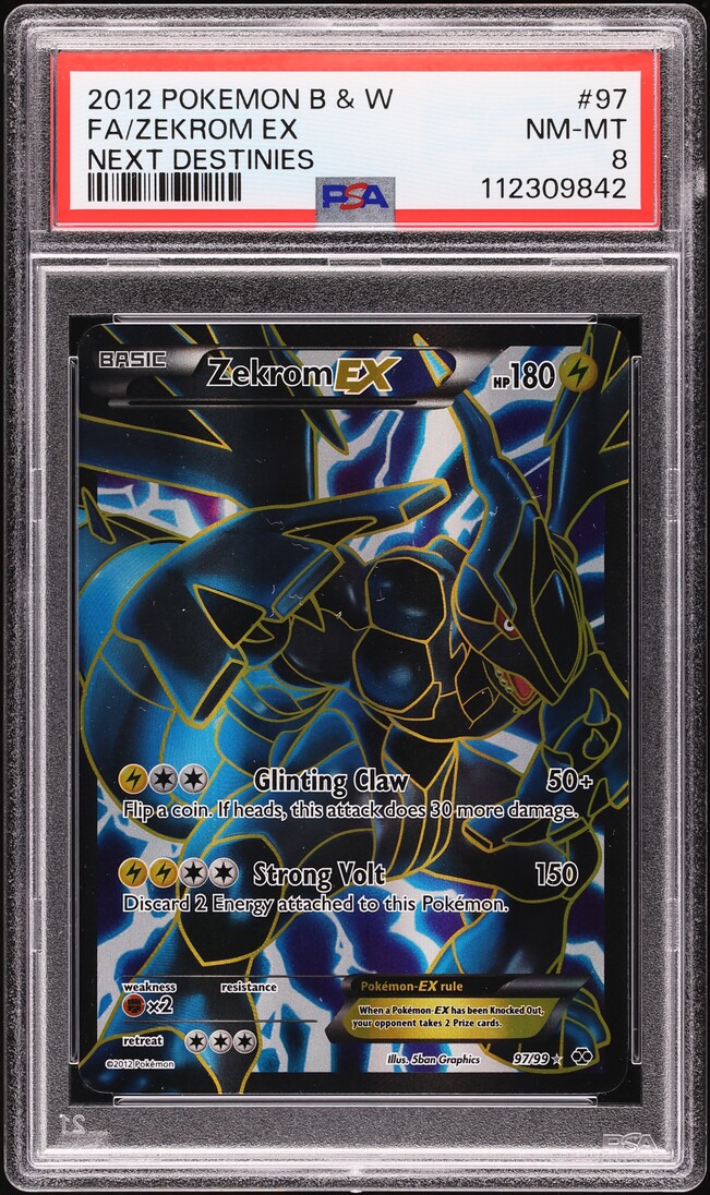 gamestop pokemon cards Zekrom ex Pokemon Black Bolt Black White Rare #172 PSA 9 main image 1