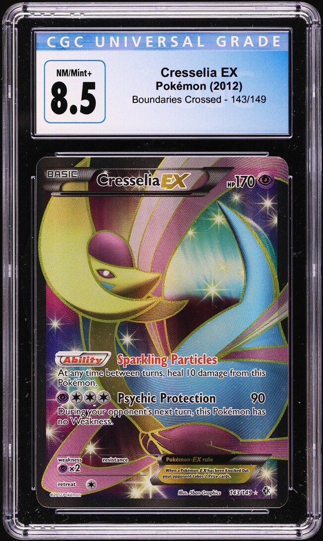 2012 Pokemon B&W Boundaries Crossed Full Art Cresselia EX #143 CGC 8.5 NM-MT+