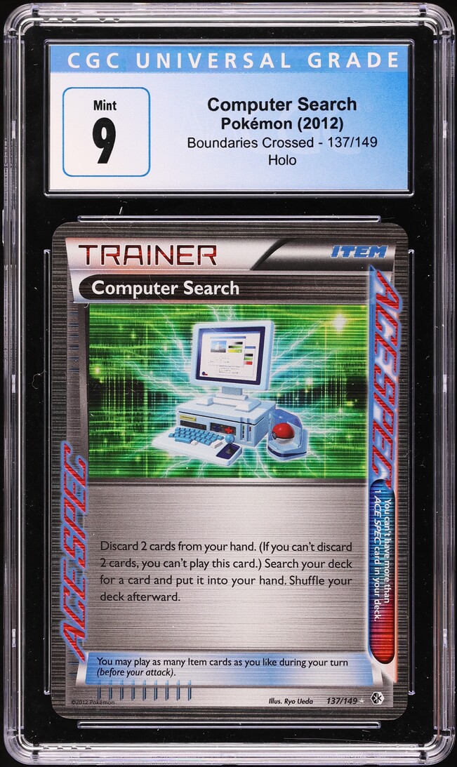 2012 Pokemon B&W Boundaries Crossed Holo Computer Search #137 CGC 9 MINT