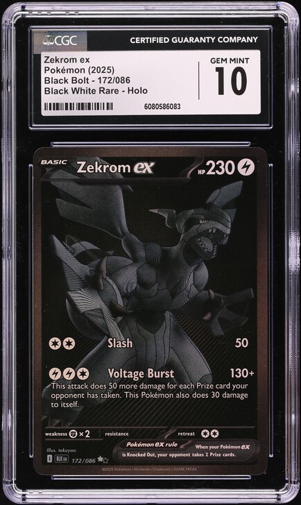 2025 Pokemon Scarlet & Violet Black Bolt BWR Zekrom ex #172 CGC 10