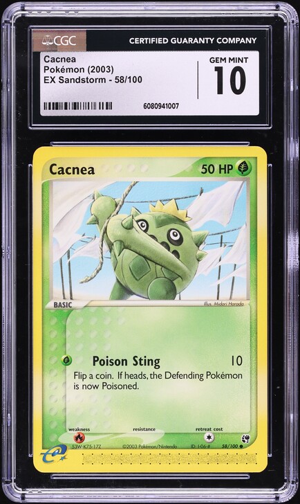 cacnea pokemon card CACNEA-2 Common Pokemon Sandstorm Card # 58