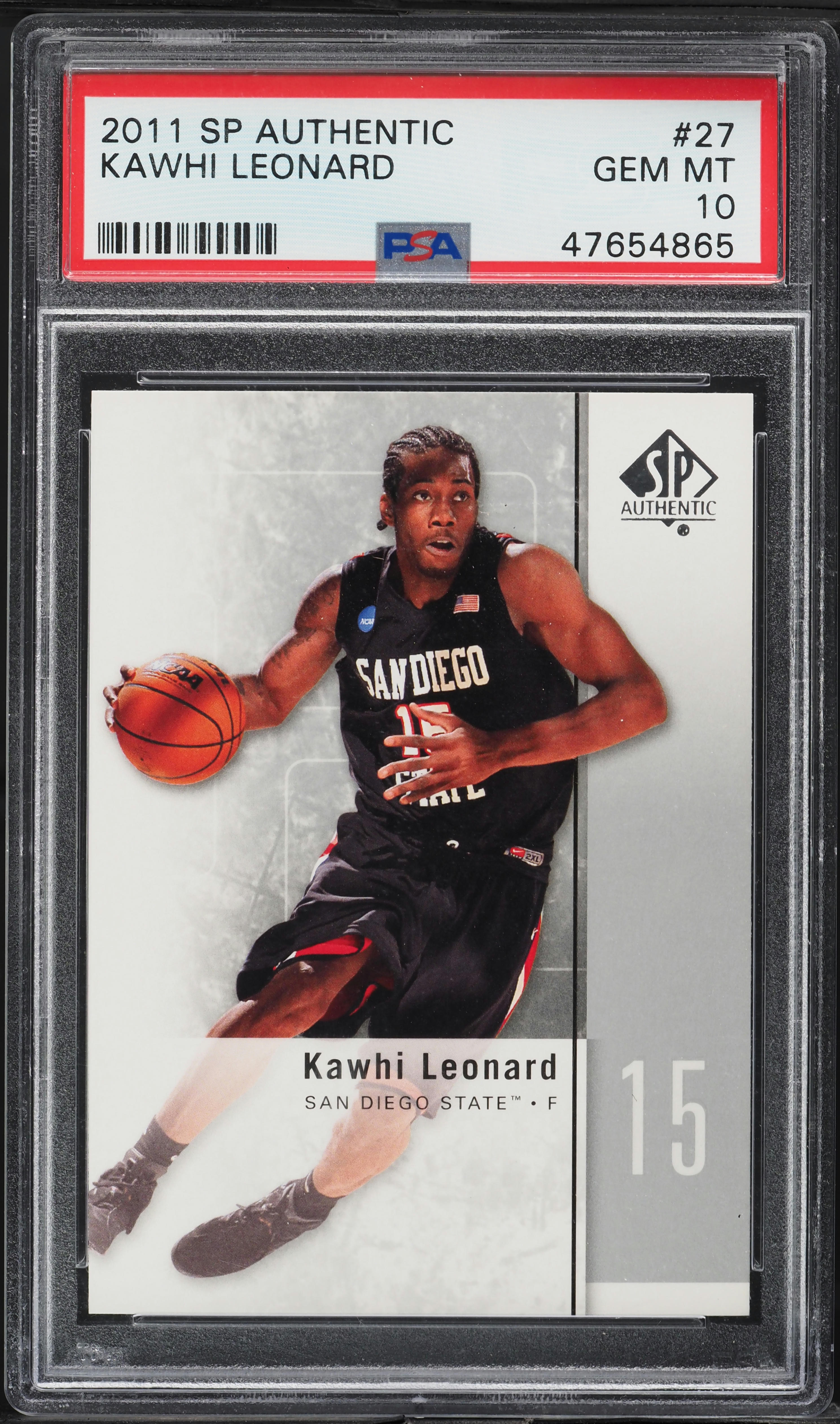 PSA鑑定済Kawhi Leonard Psa10インサート 2011 SP Authentic Kawhi Leonard ROOKIE #27 PSA 10 GEM MINT on