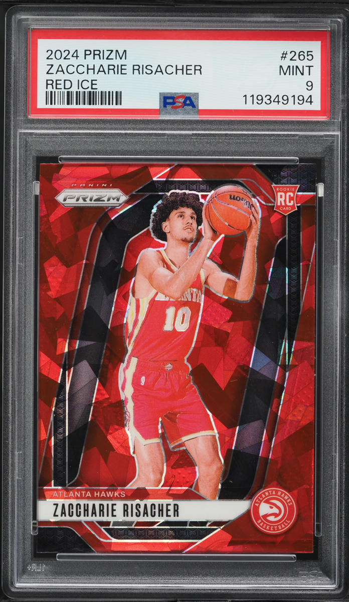 2024 Panini Prizm Red Ice Zaccharie Risacher ROOKIE #265 PSA 9