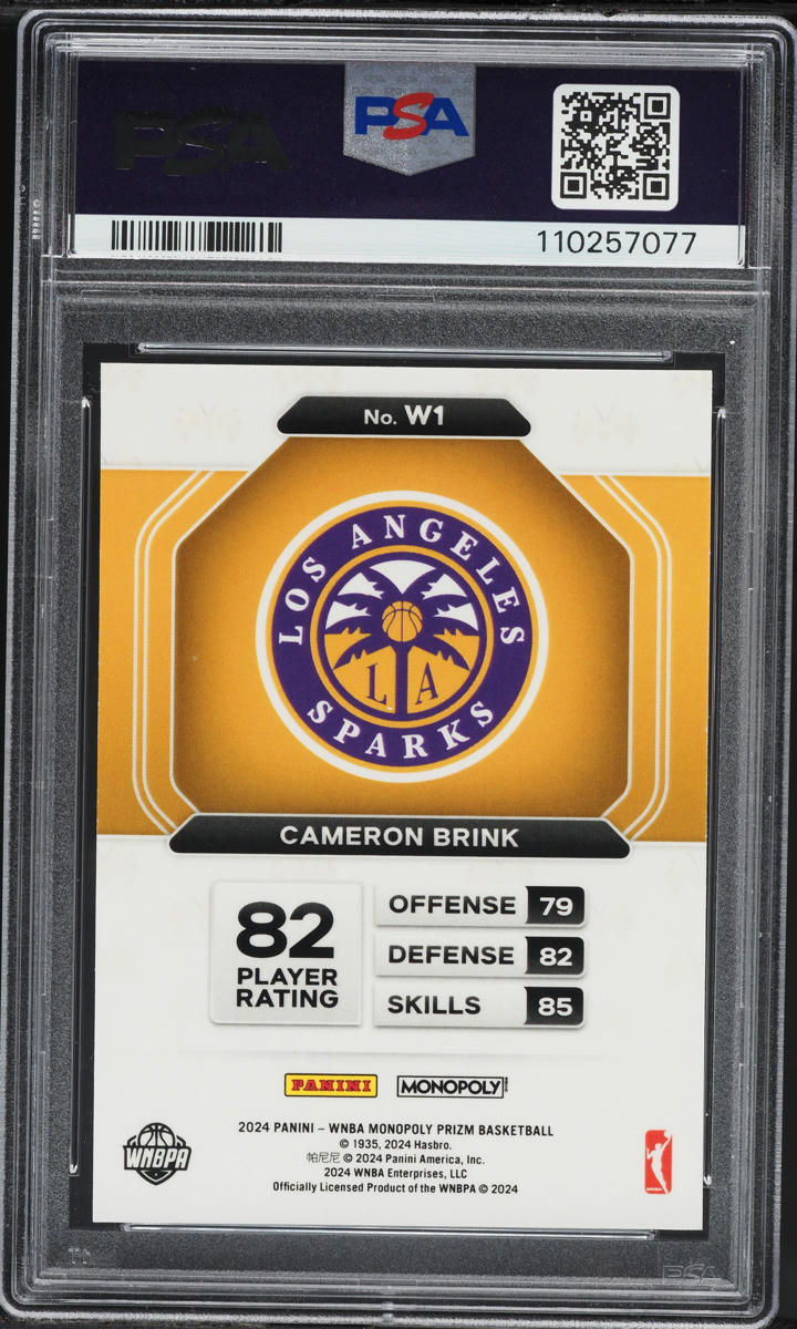 2024 Panini Prizm Monopoly WNBA Millionaire White Cameron Brink RC #W1 PSA 10