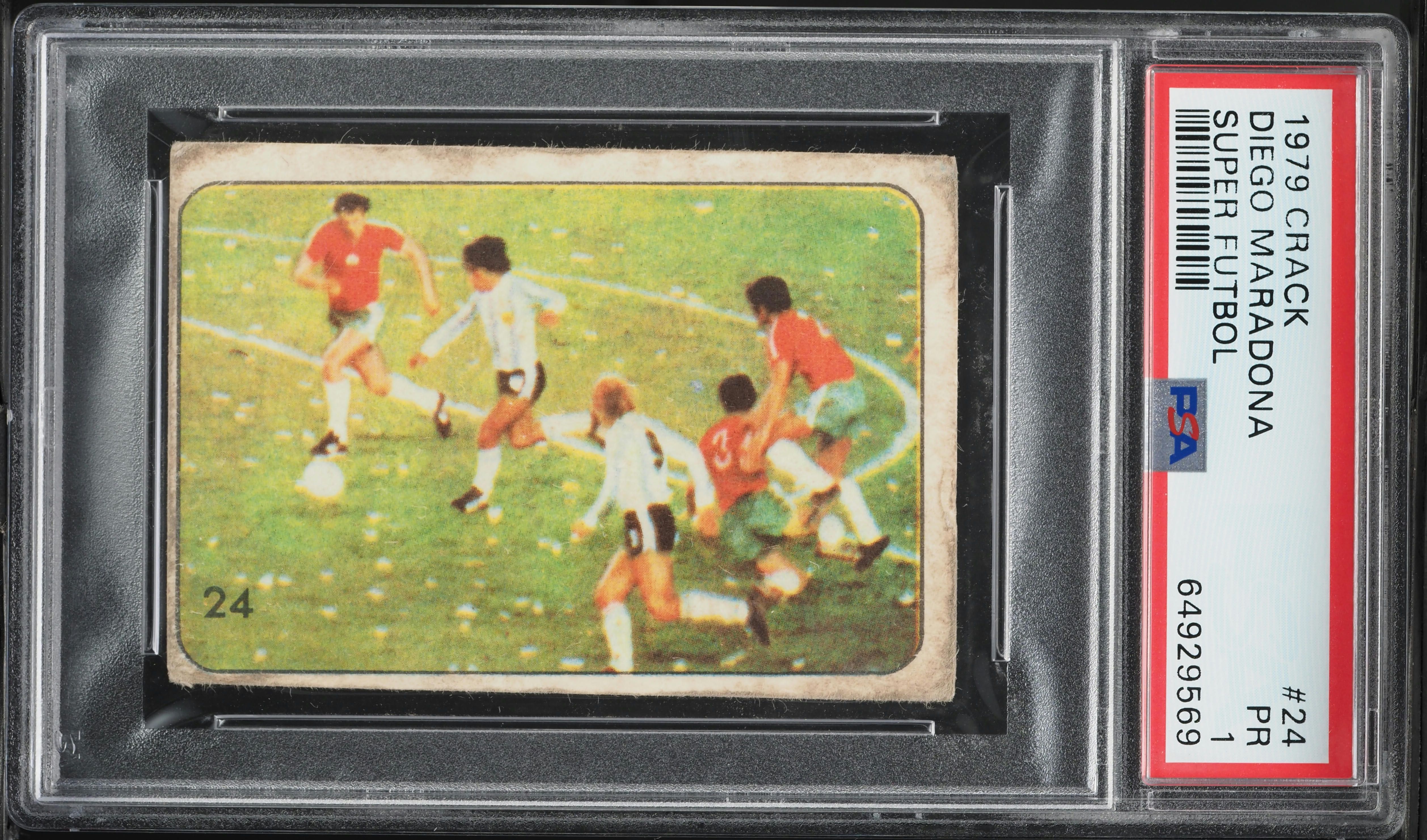 1979 Crack Super Futbol Diego Maradona ROOKIE #24 PSA 1 PR on