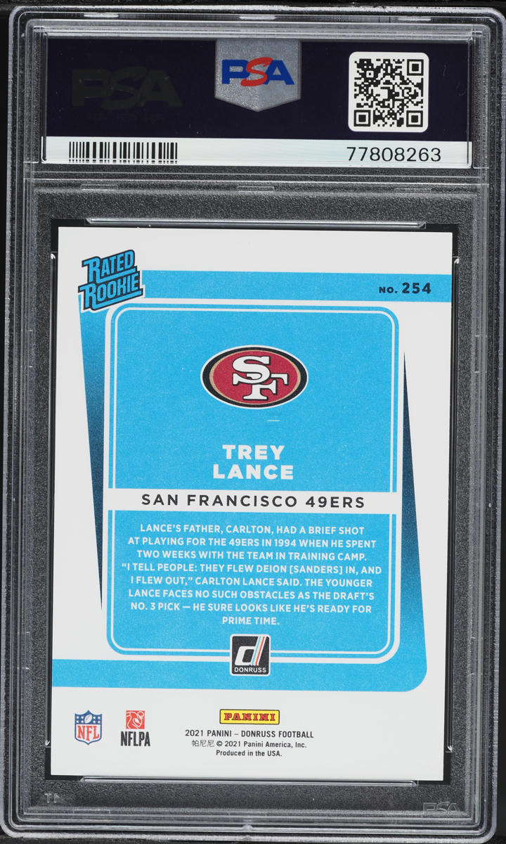 2021 Donruss Press Proof Premium Trey Lance ROOKIE #254 PSA 10 GEM MINT