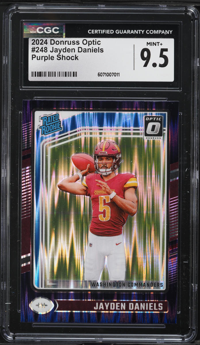 2024 Donruss Optic Purple Shock Jayden Daniels ROOKIE #248 CGC 9.5 MINT+ on  Fanatics Collect