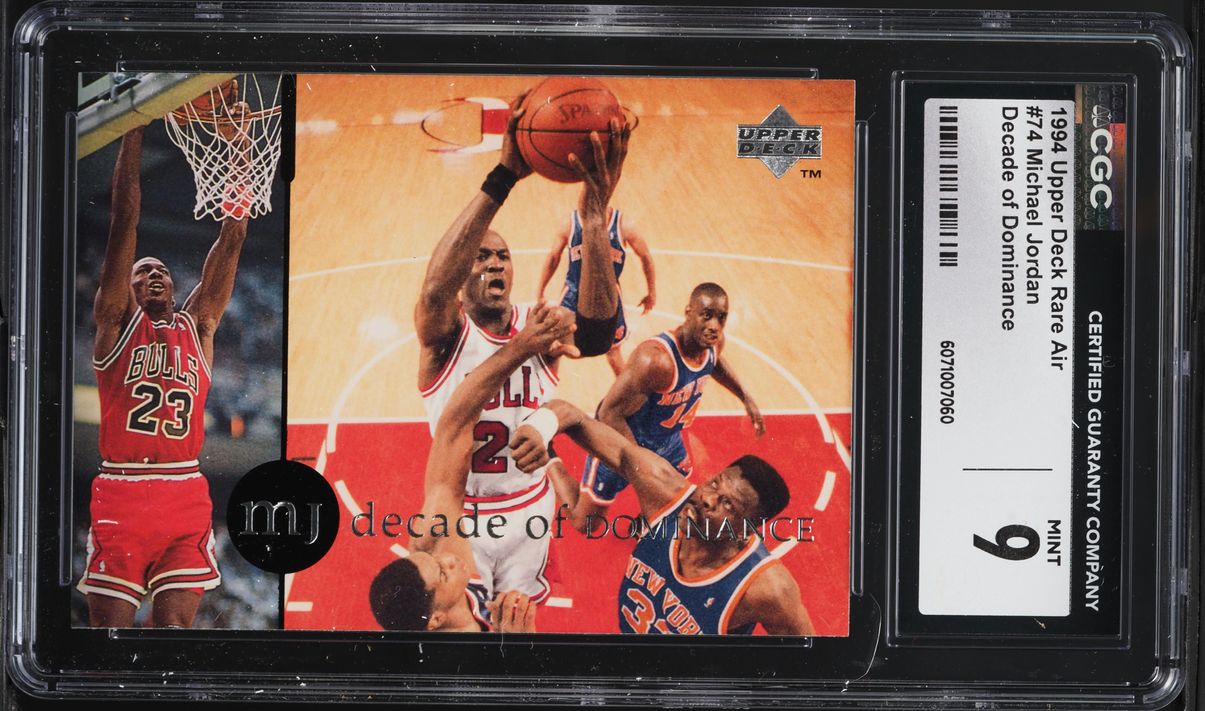 michael jordan rare air basketball cards 1994 UPPER DECK MJ RARE AIR DECADE OF DOMINANCE MICHAEL JORDAN #J6 PSA 8 NM-MT 70614205
