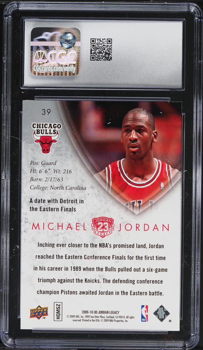 2009 Upper Deck Jordan Legacy Hall Of Fame Michael Jordan #39 CGC 9 MINT