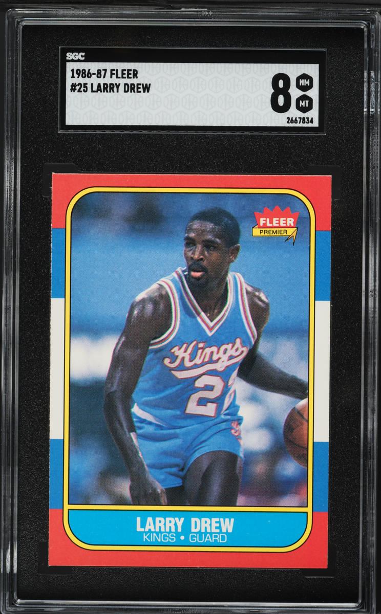 1986 Fleer Basketball Larry Drew #25 SGC 8 NM-MT