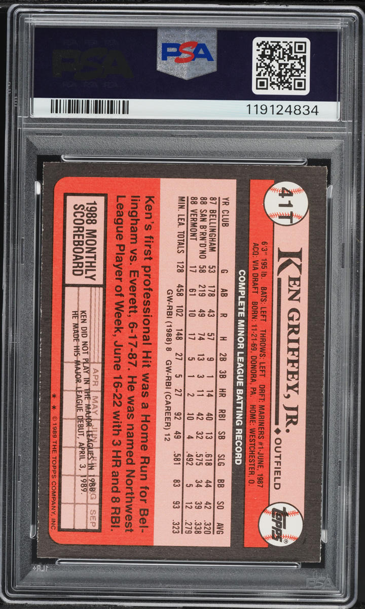 1989 Topps Traded Ken Griffey Jr. ROOKIE #41T PSA 10 GEM MINT