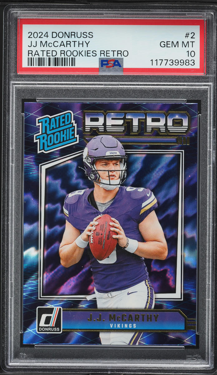 2024 Donruss Retro J.J. McCarthy ROOKIE #2 PSA 10 GEM MINT