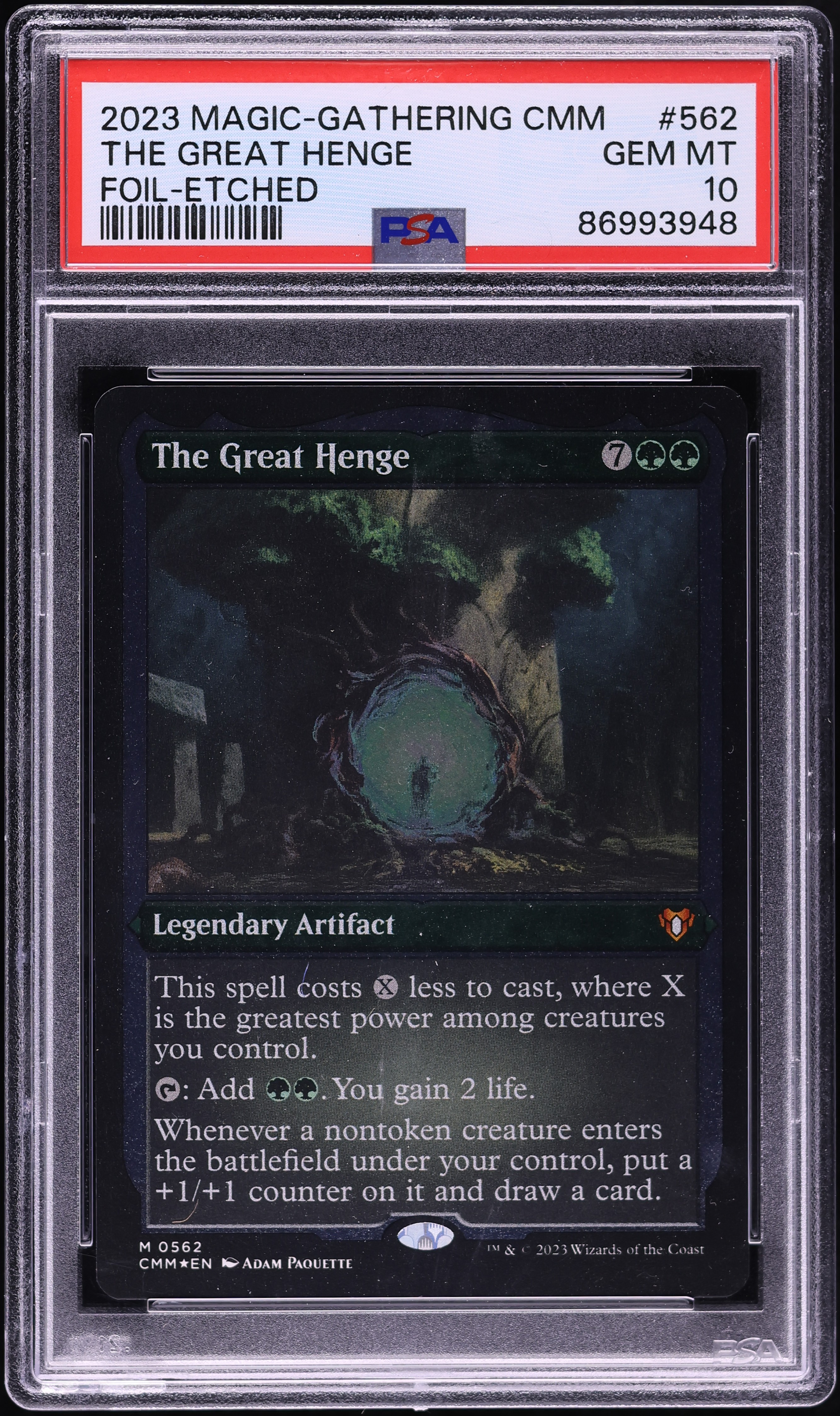 2023 MTG Commander Masters Foil Etched The Great Henge #562 PSA 10