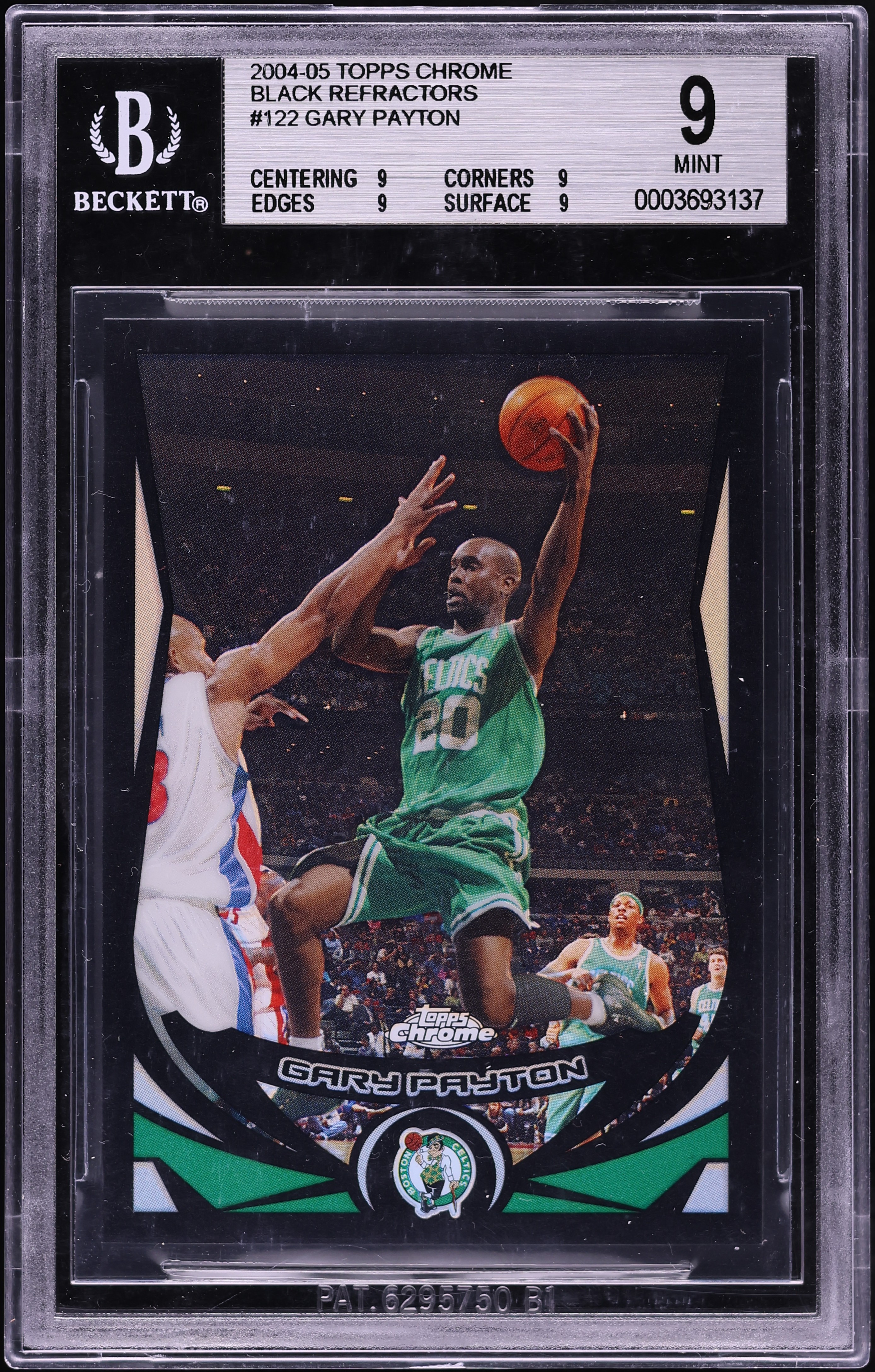 2004 Topps Chrome Black Refractor Gary Payton /500 #122 BGS 9 MINT