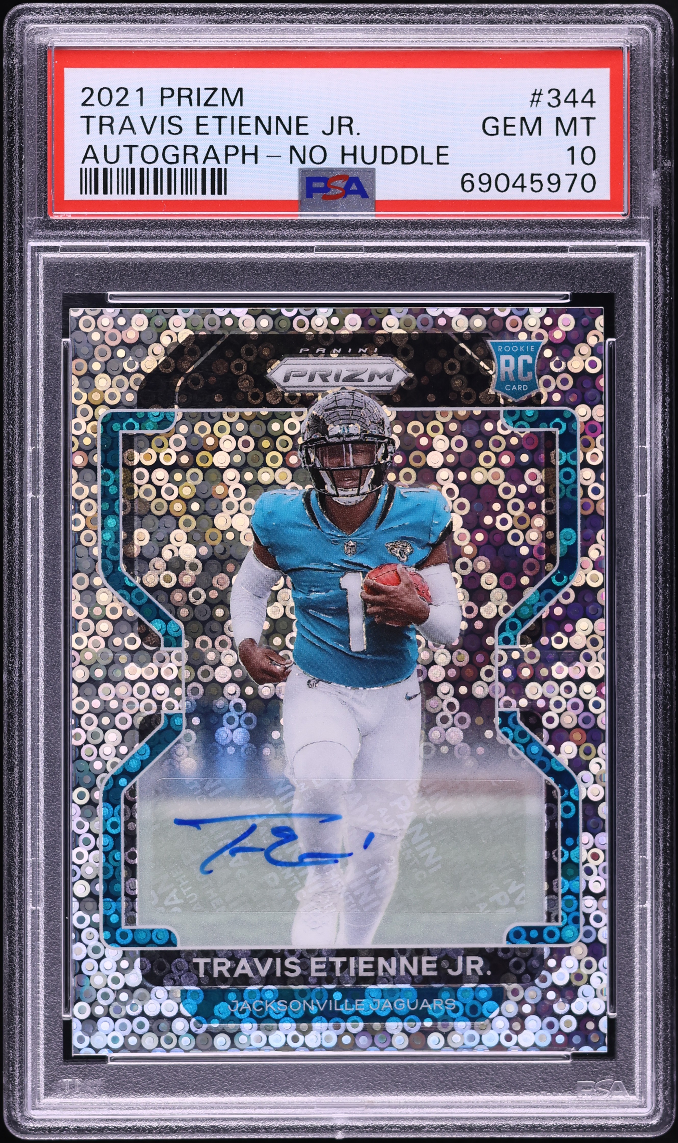 2021 Panini Prizm No Huddle Travis Etienne Jr. ROOKIE AUTO #344