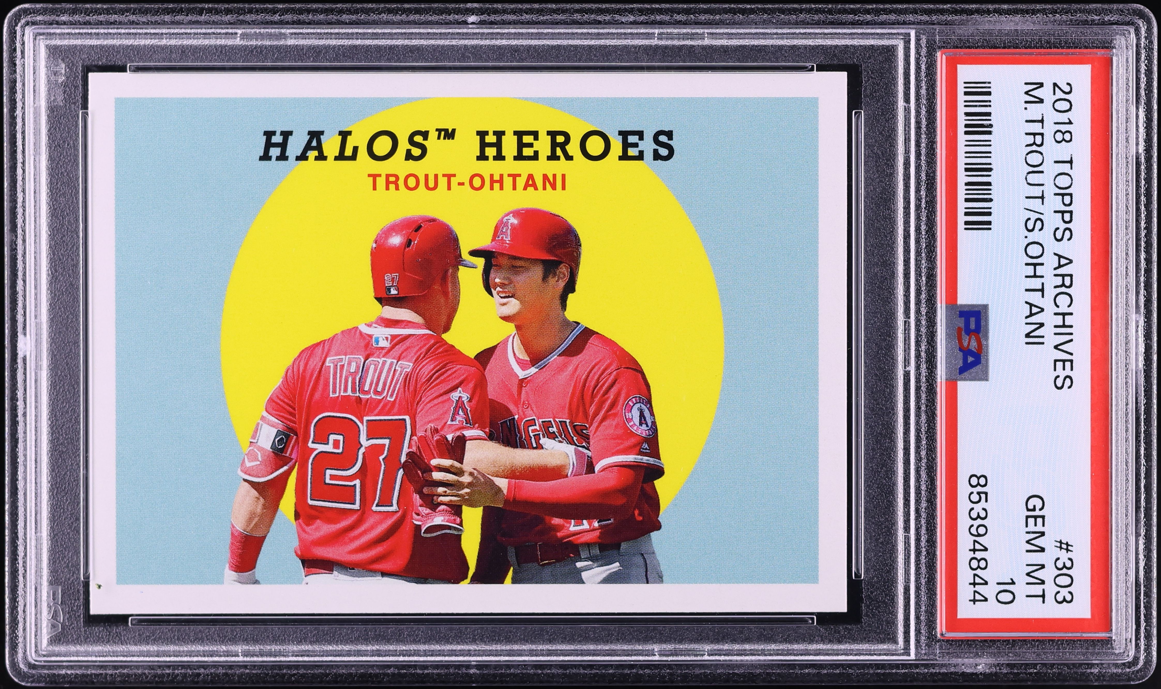 2018 Topps Archives Mike Trout & Shohei Ohtani PROSPECT #303 PSA