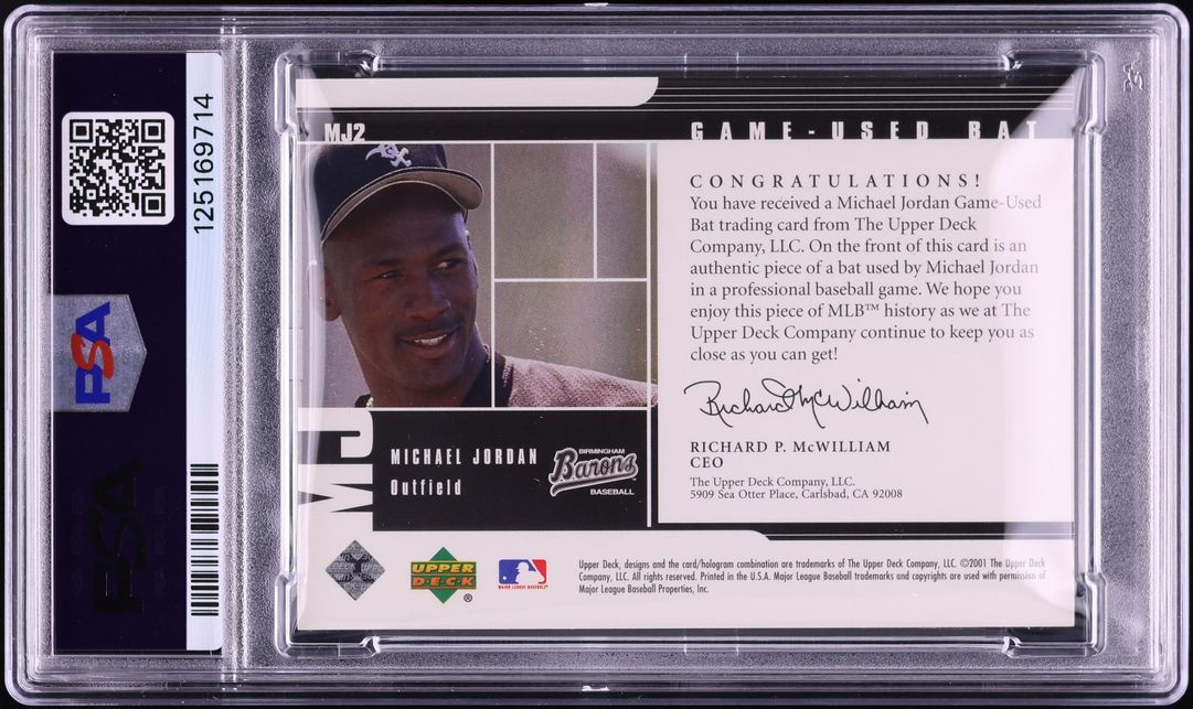 2001 Upper Deck MJ Grandslam Game-Used Bat Michael Jordan PATCH