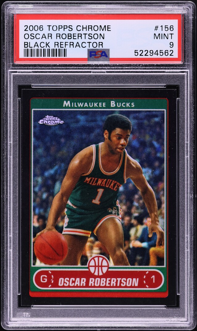 2006 Topps Chrome Black Refractor Oscar Robertson /99 #156 PSA 9 MINT