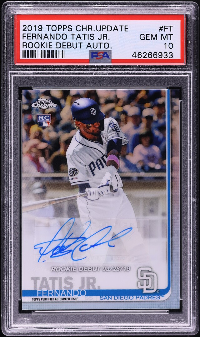 2019 Topps Chrome Update Fernando Tatis Jr. ROOKIE AUTO #RDA-FT PSA 10 GEM MINT