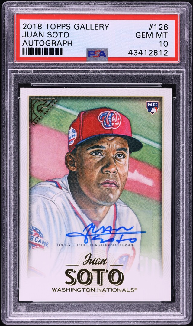 2018 Topps Gallery Juan Soto ROOKIE AUTO #126 PSA 10 GEM MINT on
