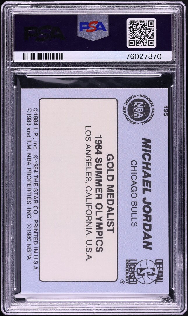 1984 Star Basketball Michael Jordan ROOKIE #195 PSA 7 NRMT