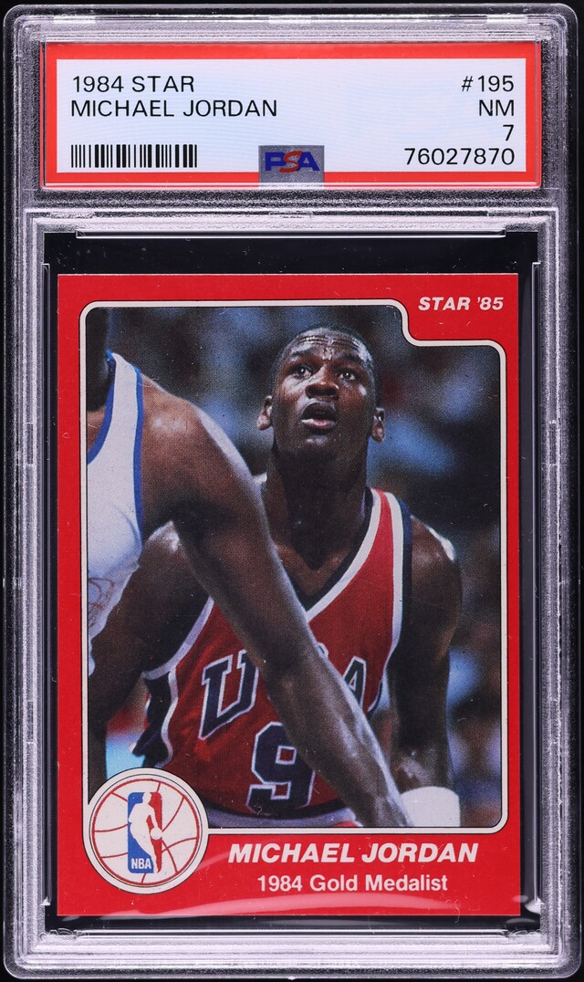 1984 Star Basketball Michael Jordan ROOKIE #195 PSA 7 NRMT