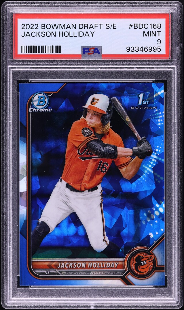 2022 Bowman Chrome Sapphire Jackson Holliday PROSPECT #BDC-168 PSA 9 MINT
