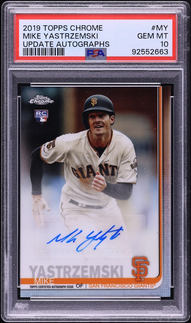 2019 Topps Chrome Update Mike Yastrzemski ROOKIE AUTO #MY PSA 10 GEM MINT