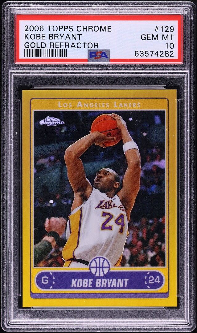 2006 Topps Chrome Gold Refractor Kobe Bryant /25 #129 PSA 10 GEM MINT