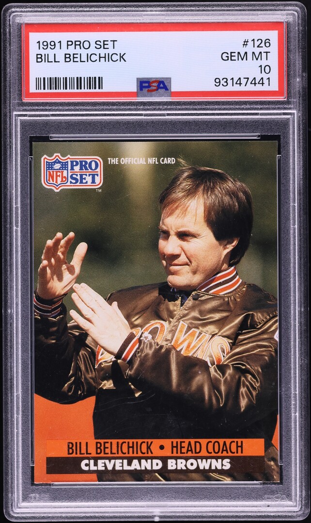 1991 Pro Set Football Bill Belichick #126 PSA 10 GEM MINT