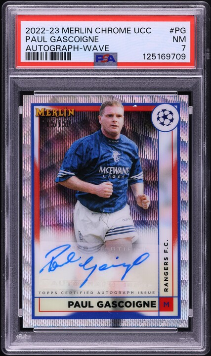 2022 Topps Merlin Chrome UEFA Paul Gascoigne AUTO #PG PSA 10 GEM