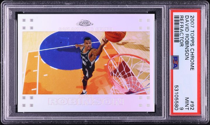2007 Topps Chrome Refractor David Robinson /999 #92 PSA 9 MINT on
